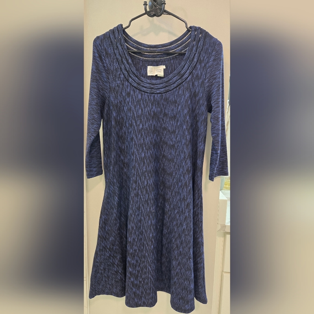 Saturday Sunday Women Blue 3/4 Sleeve Shift Dress Anthropologie Size S
